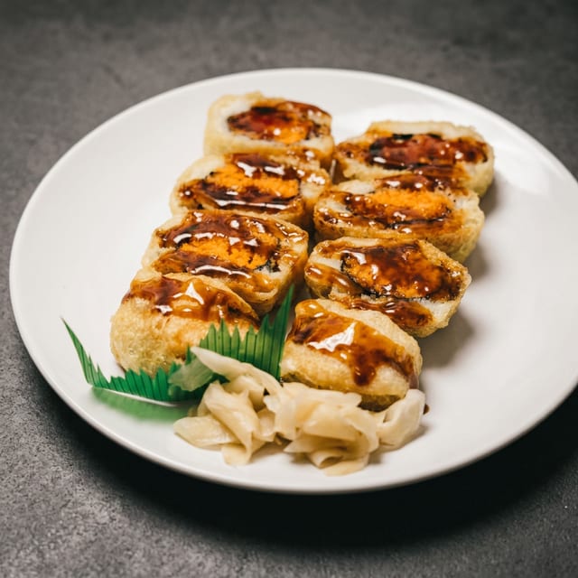 Spicy Salmon Tempura Roll.