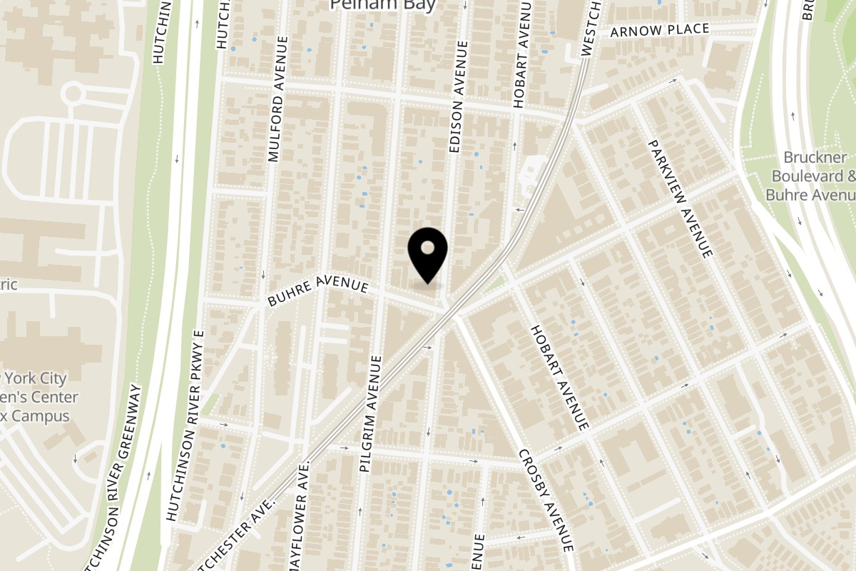 Map showing the location of Shangeri-La on 2893 Buhre Ave in Bronx